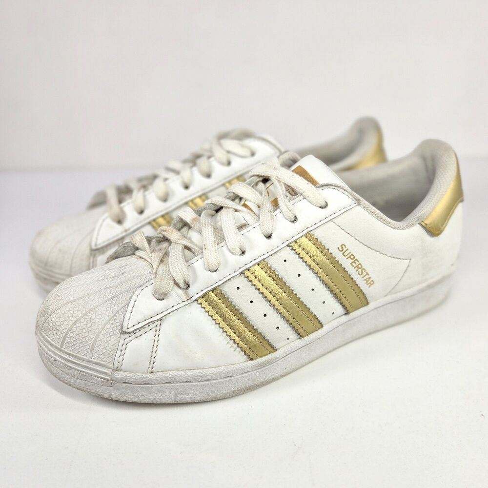 adidas Superstar White Metallic Gold FX7483 Size 9